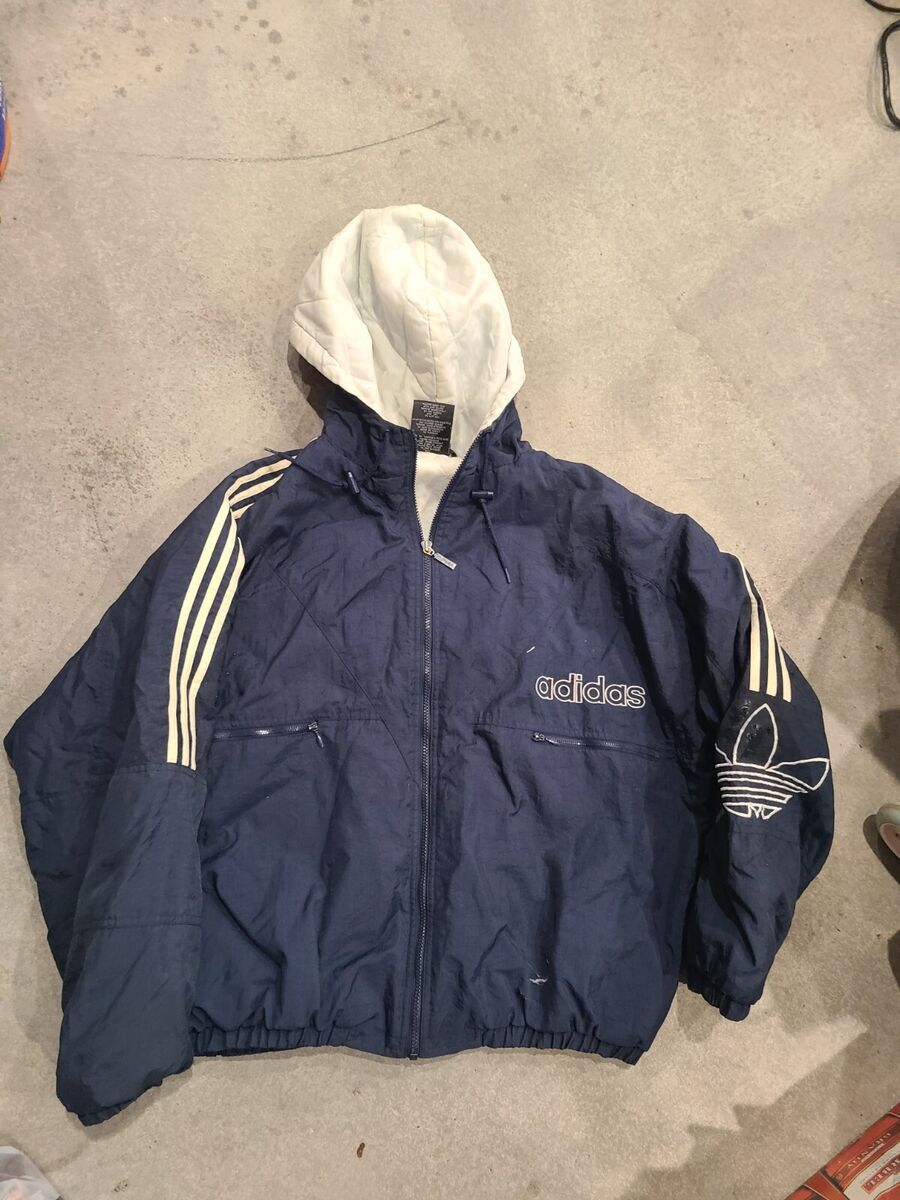 Vintage 90s Adidas Classic Big Trefoil Logo Hooded Jacket Vintage 90s Adidas Classic Big Trefoil Logo Hooded Jacket