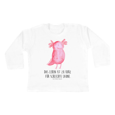 3-6 Monate Baby Longsleeve Axolotl glücklich - Geschenk gute Laune Lurch Mädchen