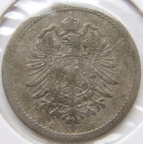 Münze Deutsches Reich Kaiserreich 5 Pfennig 1889 e in Schön - Picture 2 of 2