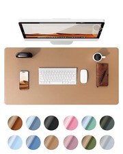 Leather Desk Pad Protector Office Desk Mat Large Mouse Pad Non-Slip PU Leathe...