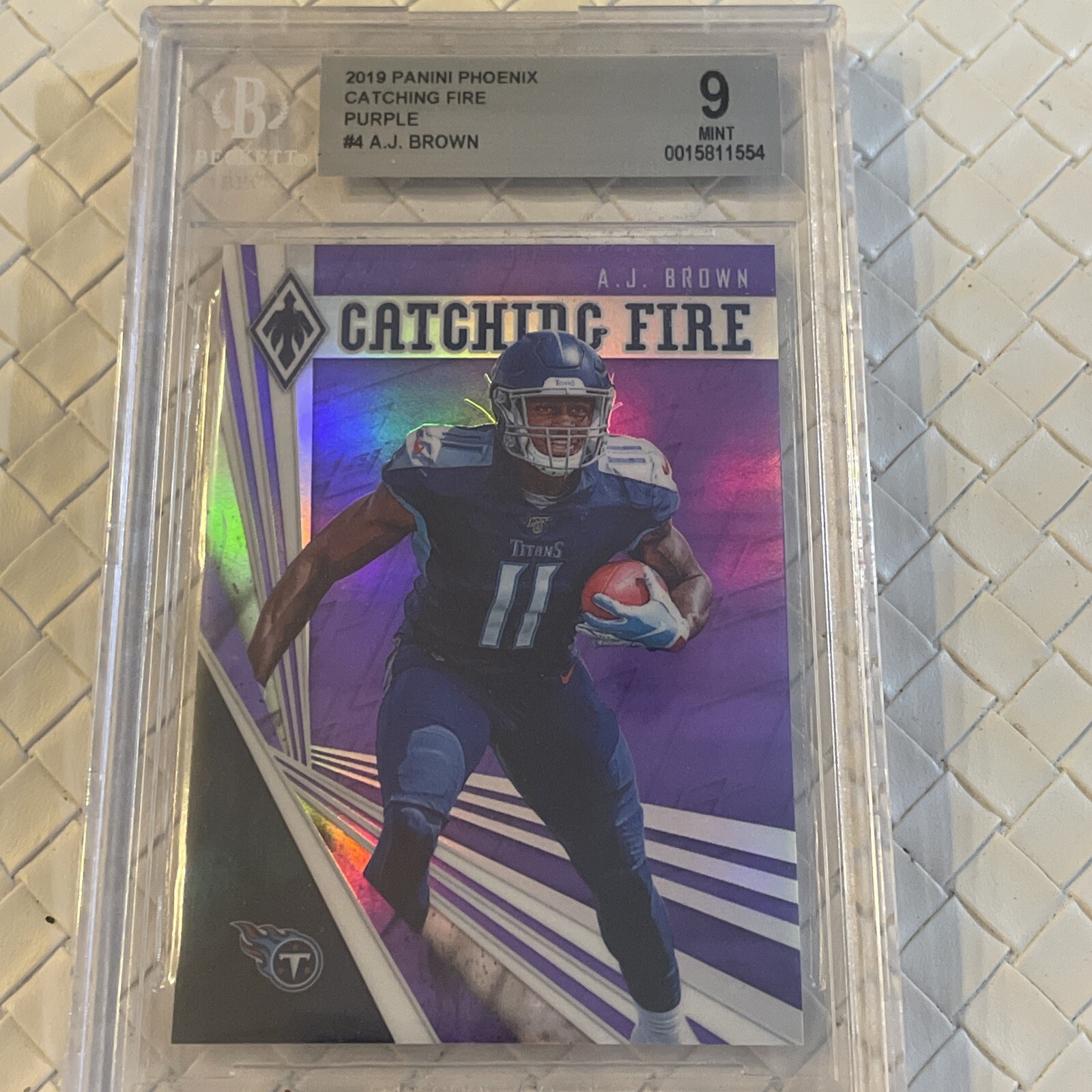 AJ Brown Panini Phoenix Catching Fire #4 Purple