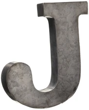 The Country House Collection Tin Letters (J), 7" Tall, Tin
