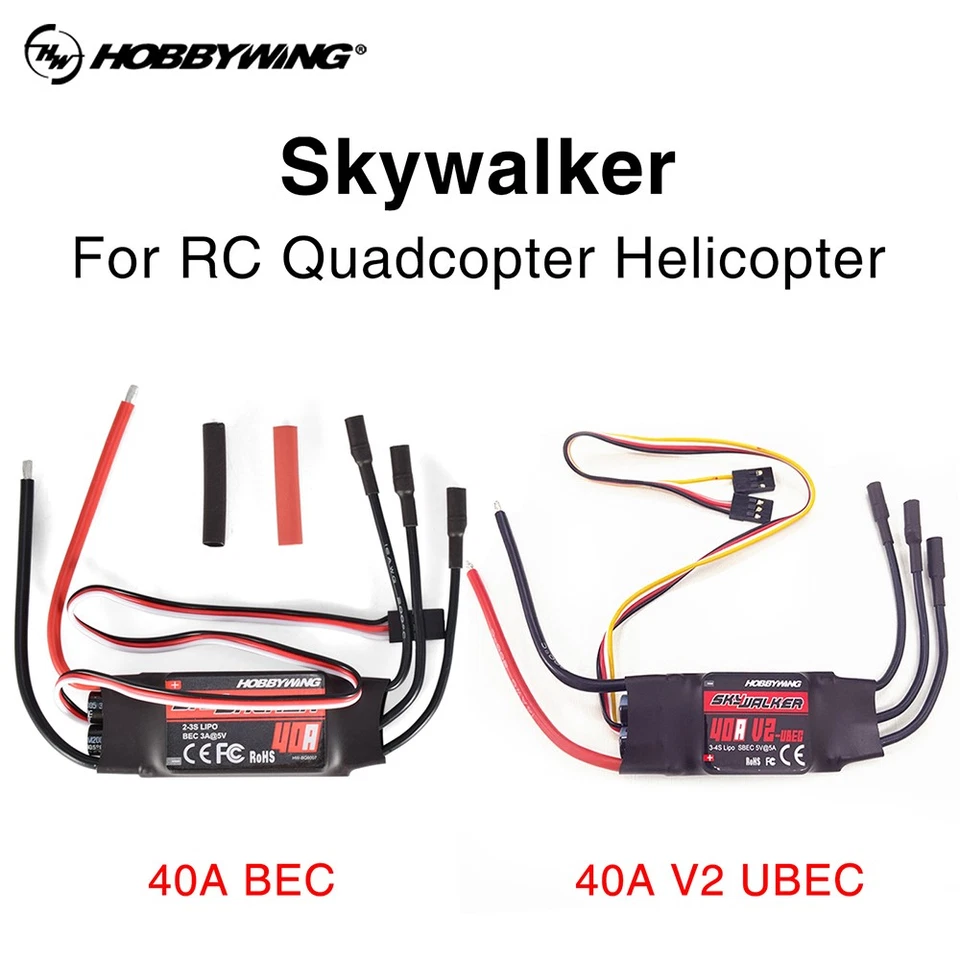 HobbyWing Skywalker 40A V2 Brushless ESC 2-4S für RC-Flugzeuge Helicopter - Bild 2 von 4