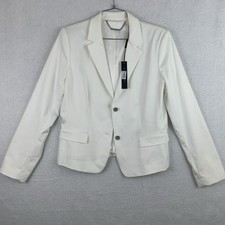 Elie Tahari Jacket White Womens 14 Modern Evening Buttons New Flaw