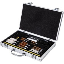 25Pc Gun Cleaning Kit GK08 Bore Brush Set Rod Mop Tool Aluminum Case