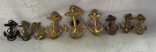 9-WWII Navy USN Military Anchor & Rope Insignia  Pin Badges :Sterling