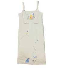 Vintage Disney Winnie The Pooh Embroidered Maxi Dress Tan Size L Cottagecore 90s