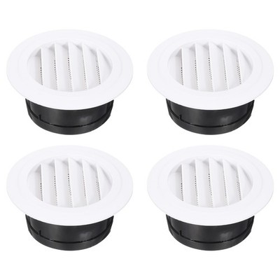 6 Inch Round Air Vent Cover, 4Pcs ABS Louver Soffit Vents for Bathroom Kitchen