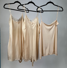 As Is Vintage Antique Three Piece Silk Lingerie Lot Teddies And Camisole