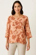 Pure Jill Women’s XS Tie-Dye Boxy Tunic Top Gauze Slub Knit Lagenlook Boho Beach