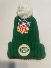 VINTAGE NFL NEW YORK JETS POM POM KNIT BEANIE HAT NEW WITH TAG 