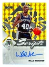 2021-22 Panini Mosaic Willie Anderson Scripts Gold Auto #SC-WLA SP Insert Spurs
