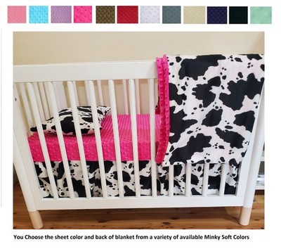 Cow Print Country Style Baby Bedding Western Crib Bedding Set