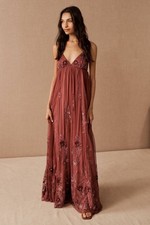 Anthropologie x BHLDN Jules Beaded Maxi Dress Size 8