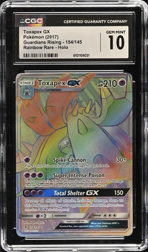 Pokemon Toxapex GX 154/145 Ultra Rare Guardians Rising - CGC 10