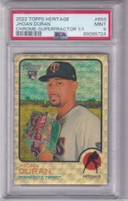 Marketplace image: Jhoan Duran 2022 Topps Heritage Chrome RC Superfractor 1/1 #693 PSA 9 Twins