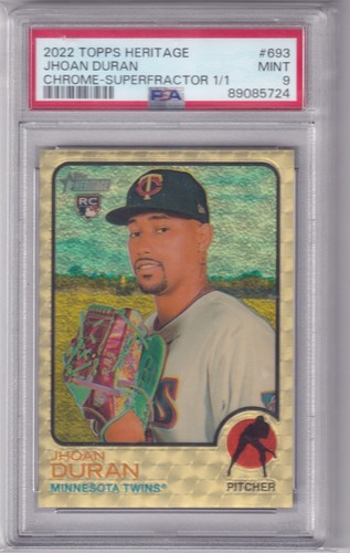 Jhoan Duran 2022 Topps Heritage Chrome RC Superfractor 1/1 #693 PSA 9 Twins