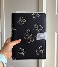 Coach CCF42 Notebook With Butterfly Print novelty leather/Silver