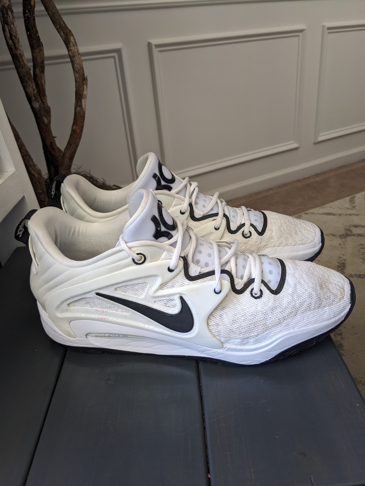 Nike KD 15 TB White/Black Rare Basketball Sneakers Mens sz 14-  DX6648-100