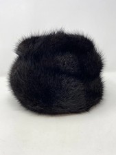 Vintage MidMod 1950's Unmarked Black Beaver Fur Pill Box Hat Cap