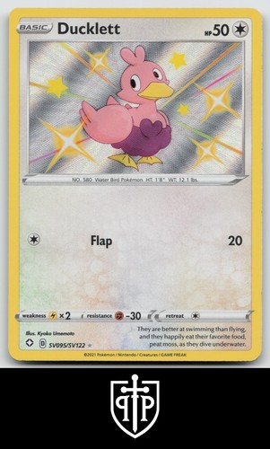 Pokemon - Ducklett SV095/SV122 Shining Fates Shiny Vault - Shiny Rare - NM
