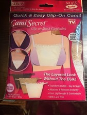 Cami Secret Women  s Clip-On Mock Camisole Tank Tops Lace Adjustable 3-Pack