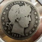 1913-D Barber Liberty Head quarter 90% silver Actual coin Fill Your Collection