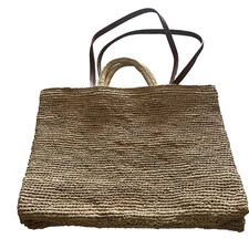 & Other Stories Womans Shoulder Bag Beige Solid Large Rivergrass Double Straps