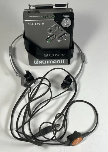 Vintage Sony Walkman II WM-2 Stereo Cassette Player W Belt Clip Holder