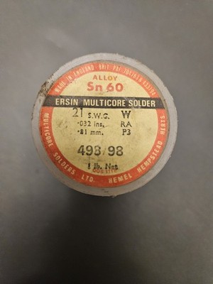 Ersin Multicore Solder 1 Lb. Roll. Alloy Sn 60. 16 S.W.G. 397/98