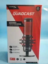 HyperX QuadCast Red LED USB Microphone Black PC MAC PS5 PS4 