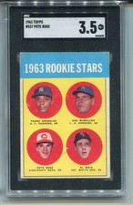 1963 Topps Pete Rose Rookie Card SGC 3.5 Graded Baseball #537 Centered. rookie card picture