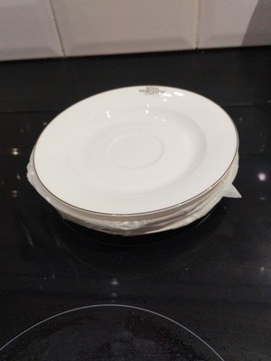3er Set Untertassen Elegant Royal Worcester Serendipity Gold 