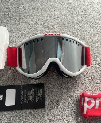 White Ski Snowboard Goggles Supreme Smith FW15 Motocross ATV Dirt Bike Mask NIB