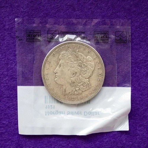 New Listing1921 D Morgan Silver Dollar 90% Silver VF Very Fine Littleton Coin Co Package