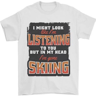 Mein Kopf I'Ve Gone Skifahren Lustig Skier Herren 100% Baumwoll