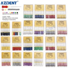 AZDENT Dental Endodontic Root Canal Files Hand Use 21mm 25mm Stainless Steel