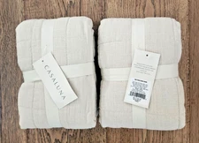 NWT 2 Euro Heavyweight Linen Blend Quilt Sham Natural - Casaluna 26"x26"