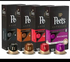 Peet's Coffee Espresso Capsule Variety Pack 40Ct | Medium To Dark (8-11) New