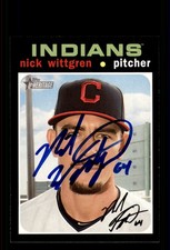 Signed Baseball Card Auto Nick Wittgren 2020 Topps Heritage #252 Indians