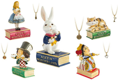 Alice im Wunderland Schmuckschatulle mit passendem Anhänger Halskette Auswahl 5 Geschenkbox