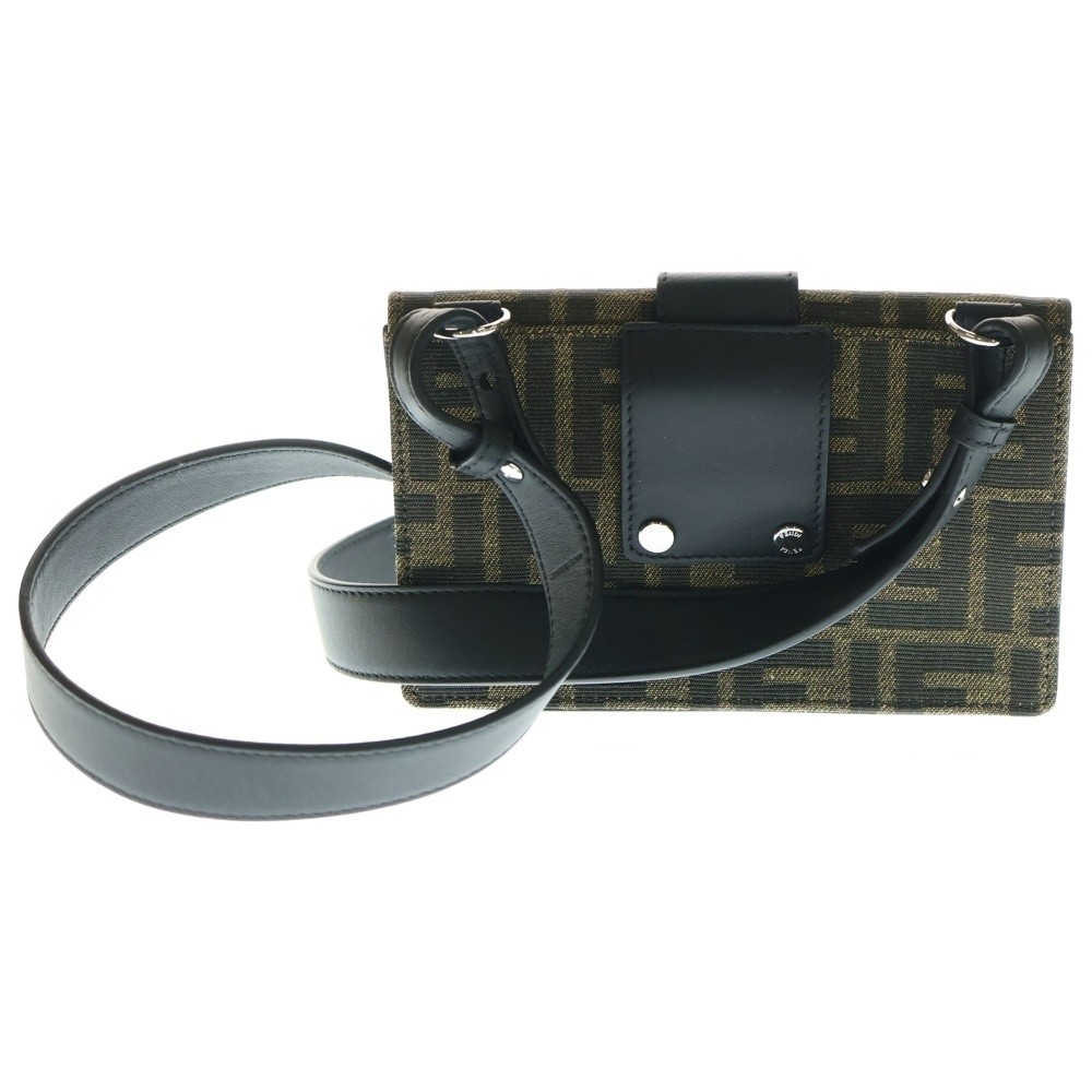 Fendi Baguette Slim Clutch Ff Jacquard Fabric 3Way Shoulder Bag Crossbody Waist thumbnail 2