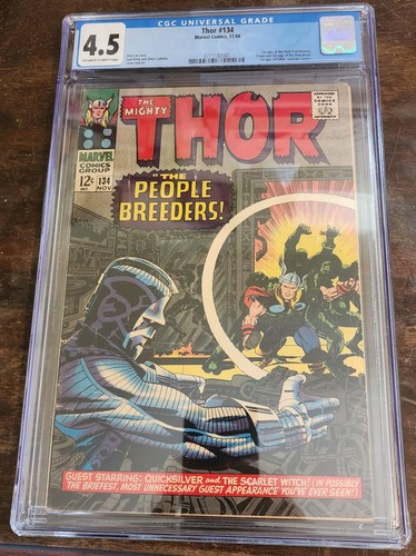 Thor #134 (Nov 1966, Marvel) CGC 4.5 OWW pages 1st High Evolutionary & Man-beast
