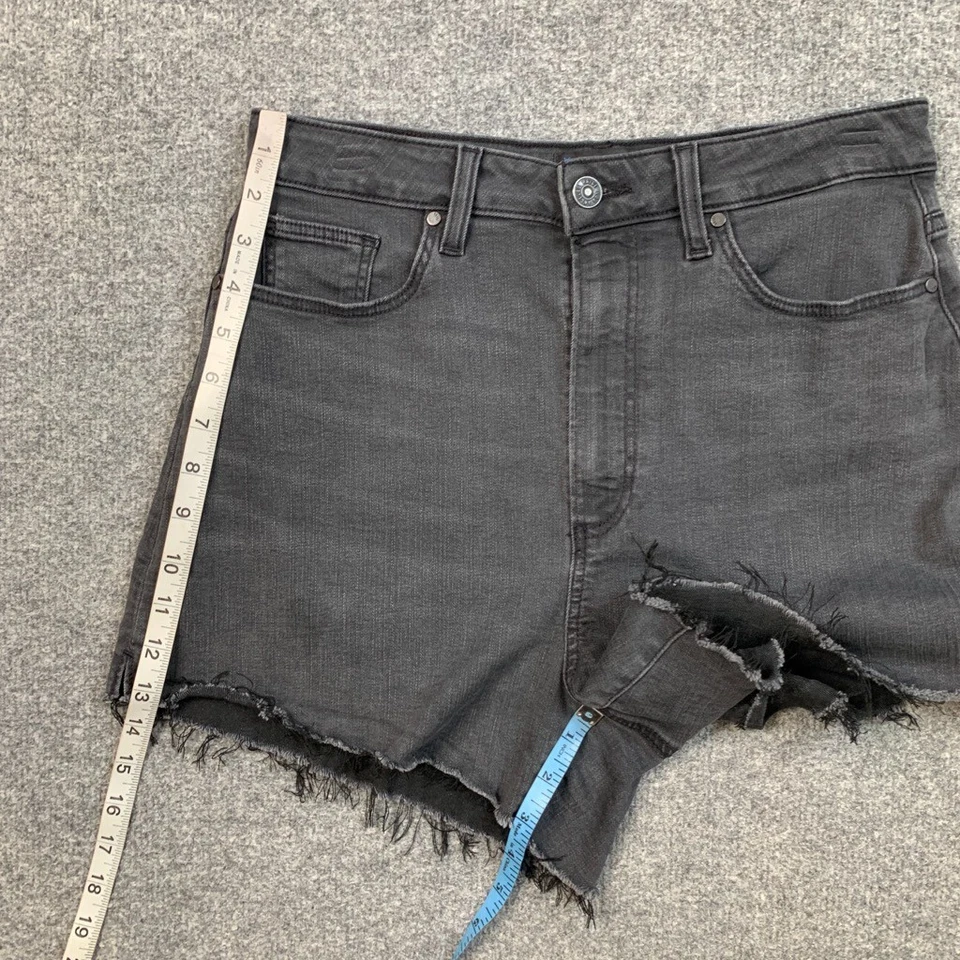 Pantalones Cortos Paige Para Mujer 30 Gris Denim Sauce Corte Dobladillo Crudo Tiro Alto 3 In Cremallera Mosca Foto 4 de 4