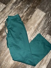 Grey's Anatomy Scrub Pants Size S Womens Green Zipper Button Drawstring 5 pocket