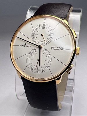 Junghans NEW Meister Fein Chronoscope MEGA Solar Rose Gold 59/7201.00 w/ B & P