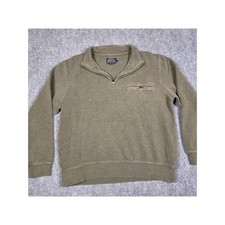 Pendleton Quarter Zip Pullover Mens Medium Olive Green Chest Pocket Sweater