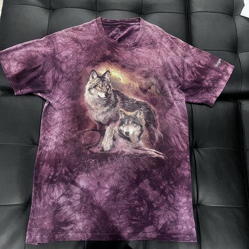 The Mountain Shirt Adult Large Red Wolves Wolf Casual Tie Dye Y2K Hippie Mens