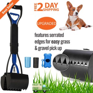 large dog pooper scooper pet waste scoop clean poop xl long jumbo handle pick up