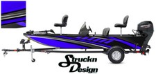 Abstract Blue Modern White Graphic Fishing Fish Boat Wrap Bass Kit Decal Vinyl